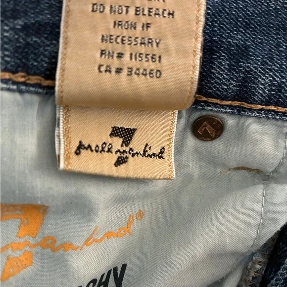 7 For All Mankind Button Fly 100% Cotton Jeans 38 x 33 - Picture 8 of 11